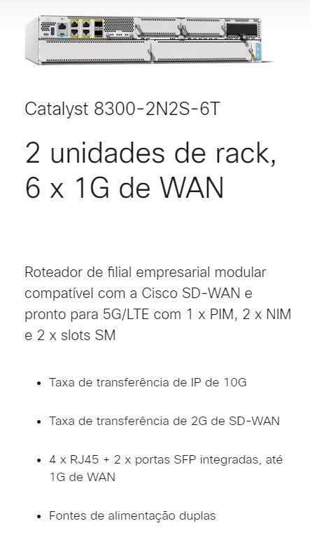 C8300-1N1S-6T I Roteador Cisco I Cisco 8300 I Cisco Store